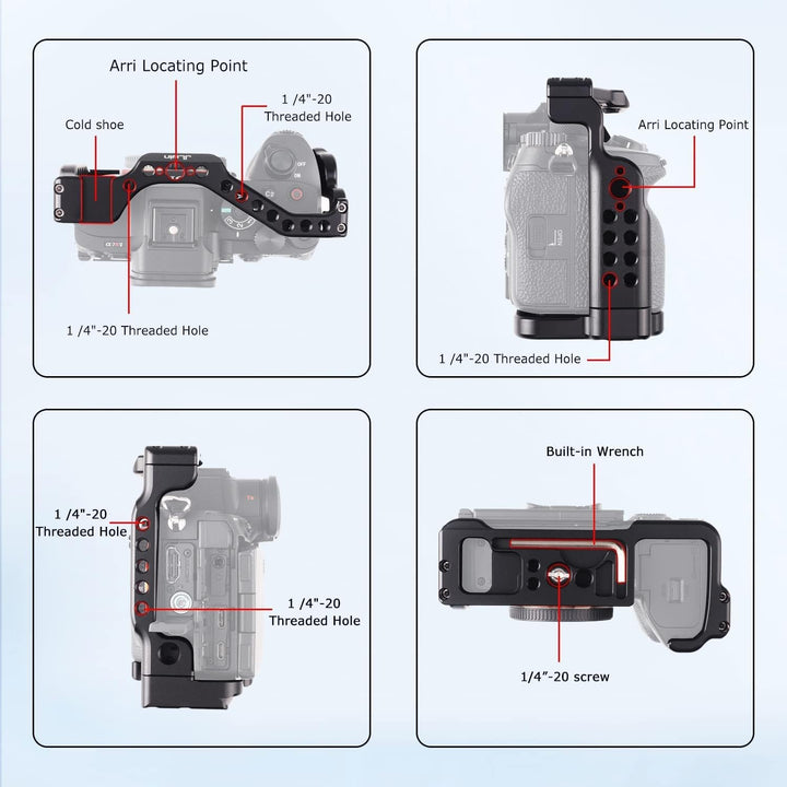 Hersmay A7RV Kamera Cage mit Obergriff Aluminium Kamera Käfig für Sony A7RV Kamera vertikale Aufnahm
