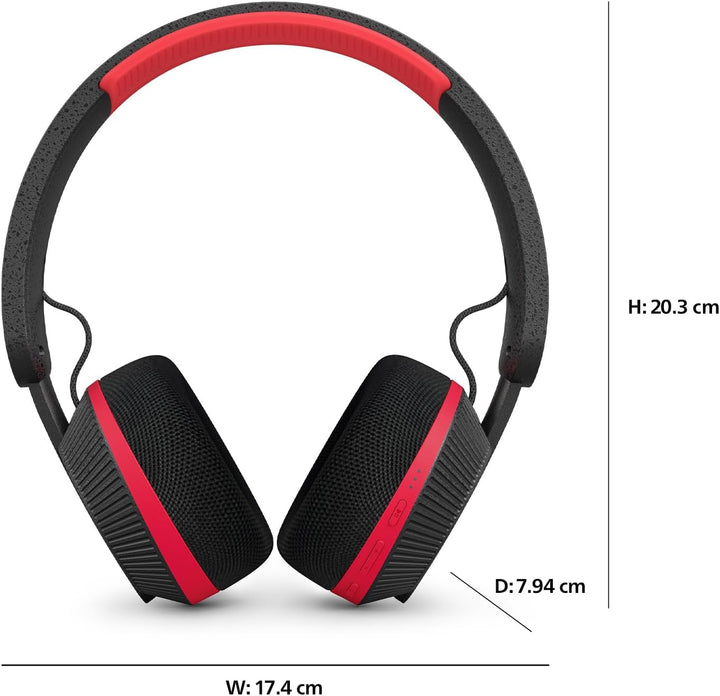 Philips TAA6219BK Solar Powered Self Charging On Ear Bluetooth Headphones - 80 Hour Battery Reserve