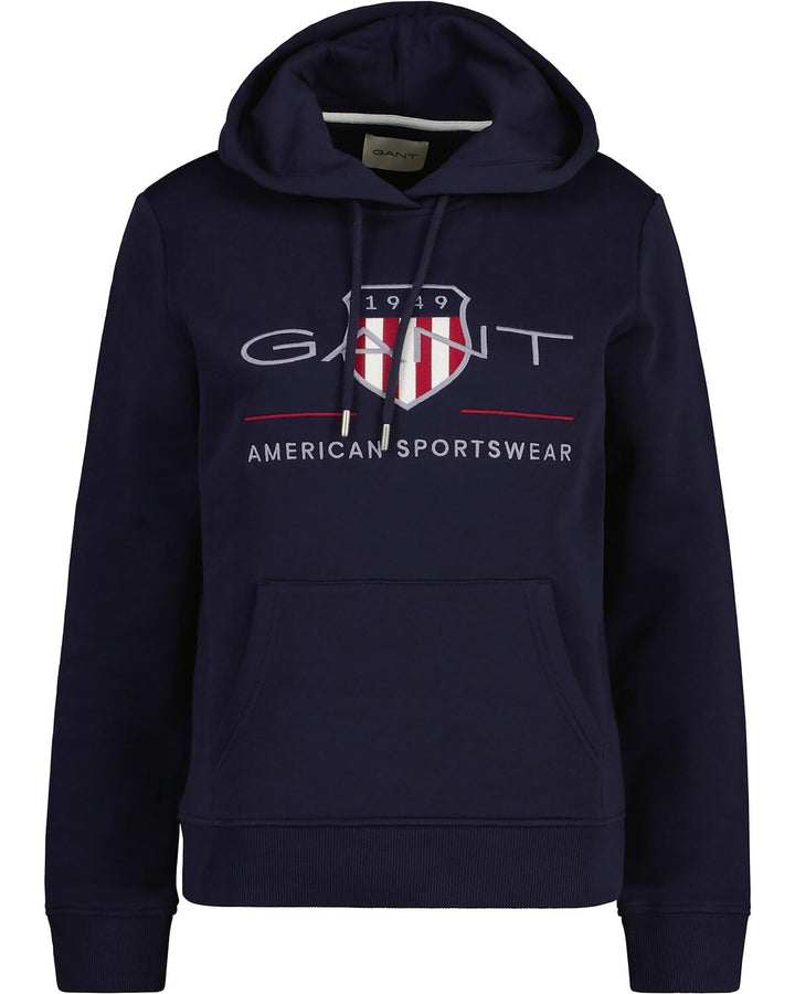 Gant Damen Archive Shield Sweat Hoodie Kapuzenpullover (1er Pack) XS Evening Blue, XS Evening Blue