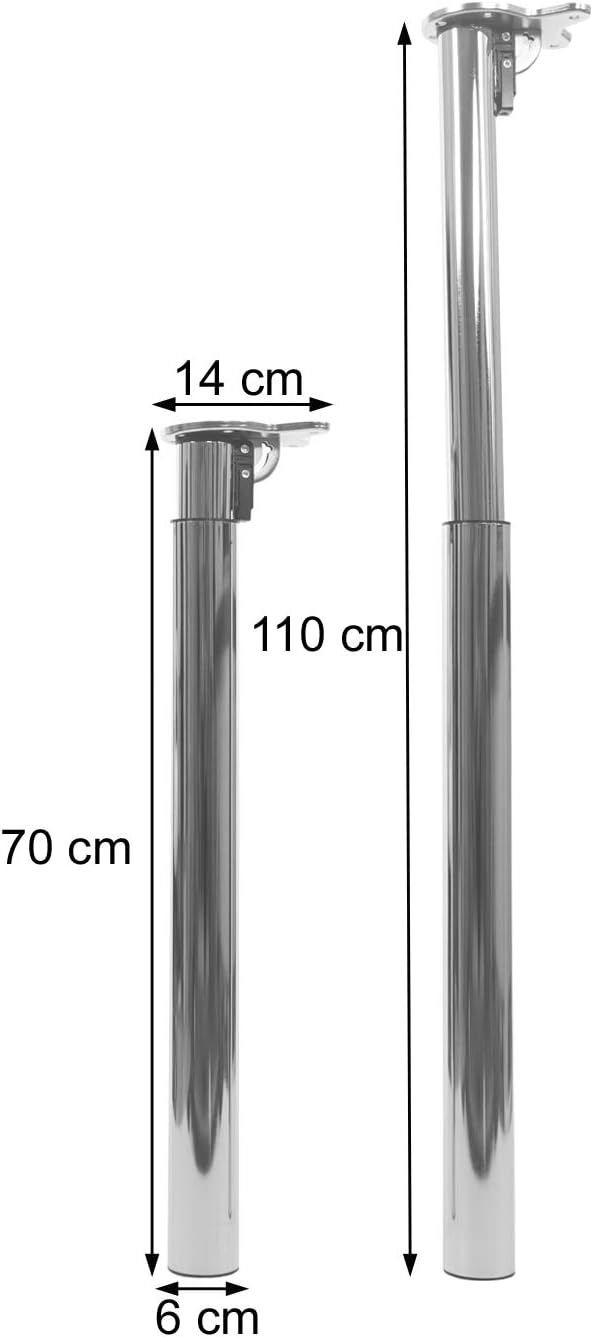 Mendler 4er-Set Tischbein HWC-H35 für Schreibtisch Tischfuss klappbar Drehmechanismus höhenverstellb