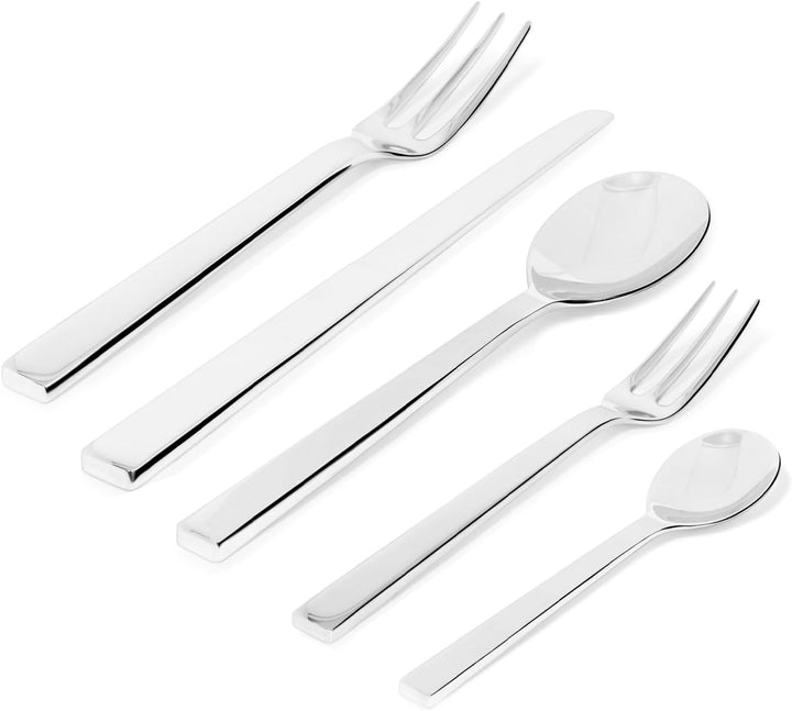 Alessi DC05S5 Santiago Besteckset 5tlg. Tafellöffel,Tafelgabel,Tafelmesser, Teelöffel und eine Desse