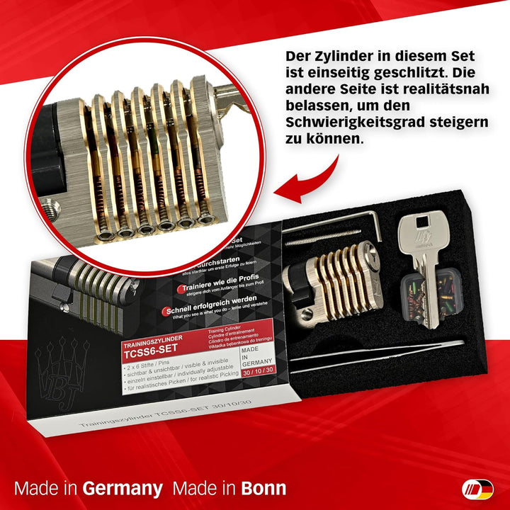 MULTIPICK Trainingszylinder Lockpicking Set - [inkl. 50-tlg. Pinning-Kit] Lock Picking Tool - variab