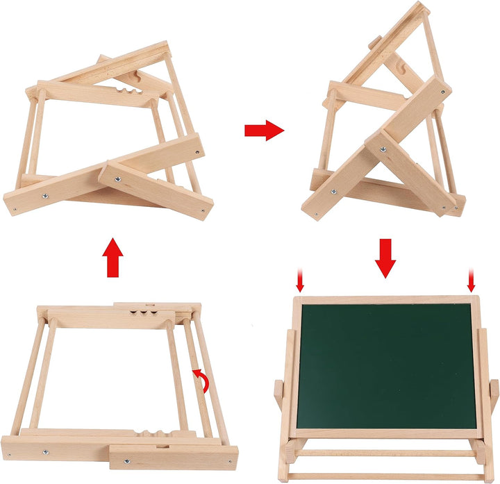 Holz Staffelei Kreidetafel Magnettafel für Kinder- mit Magneten Formen Buchstaben Zahlen Stift und P