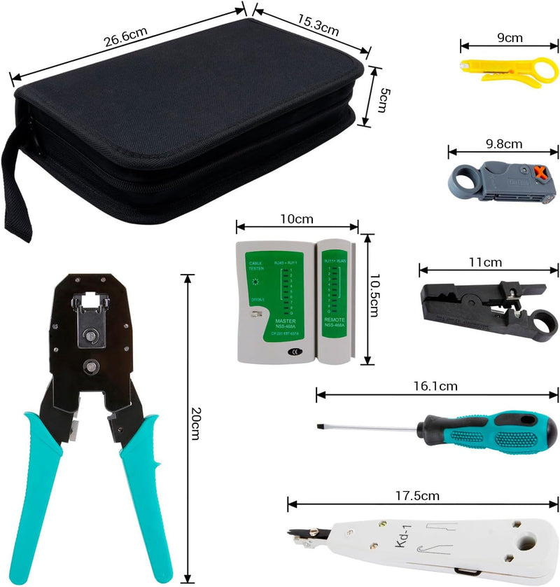 SGILE 12 in 1 Netzwerk Werkzeug Set für RJ45, RJ11, RJ12, Netzwerk Reparaturwerkzeuge, Netzwerk Kabe