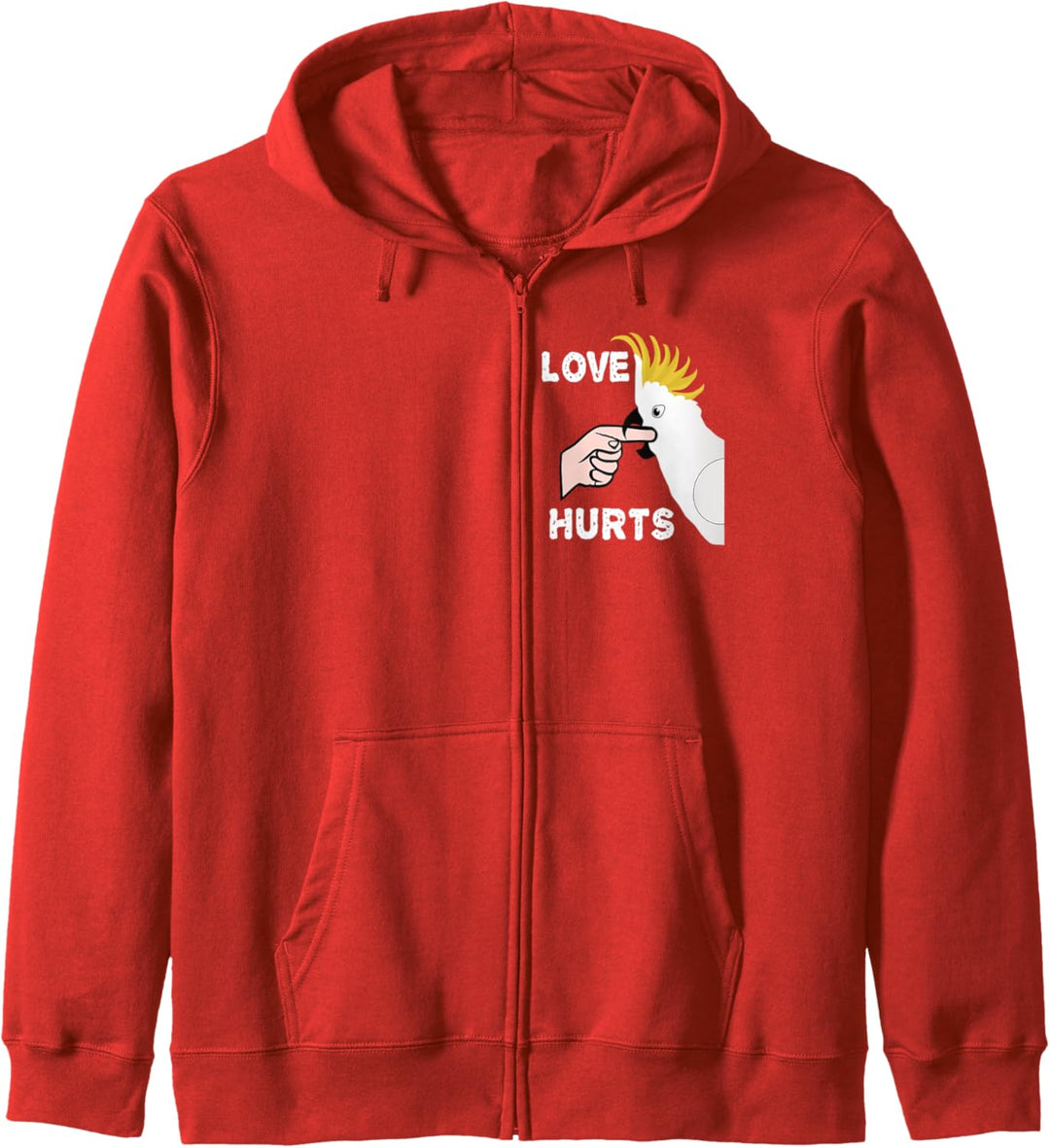 Liebe schmerzt Kakadu-Papagei mit Haube Kapuzenjacke