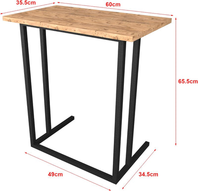 [en.casa] Laptoptisch Högsby Beistelltisch in C-Form Coffeetisch mit Metallgestell Sofatisch für Woh