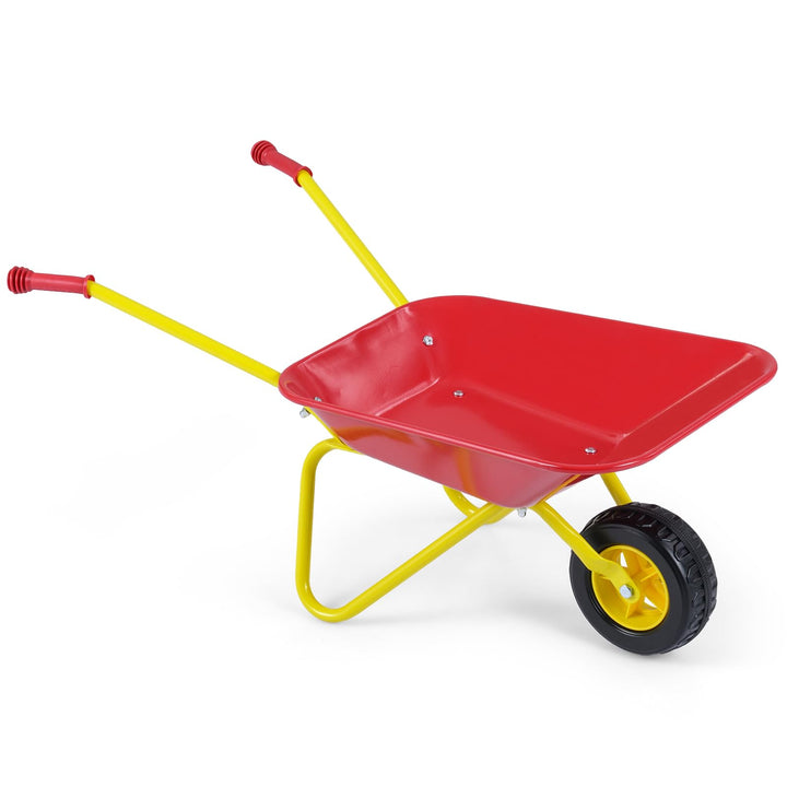 COSTWAY Schubkarre Kinder, Metallschubkarre bis zu 10 kg belastbar, Spielzeugschubkarre für Kinder a