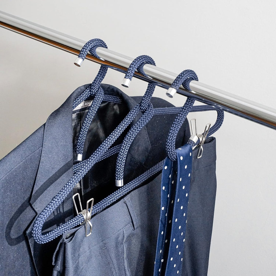 Peppermint Products Rope Hanger | 3er Textil-KLEIDERBÜGEL-Set aus Seil | Rutschfester Designer-Bügel