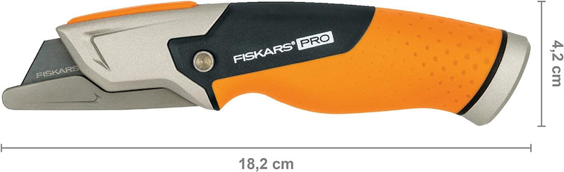 Fiskars Universalmesser mit feststehender Klinge, Länge 18,2 cm, Rostfreier Stahl/Kunststoff, Schwar