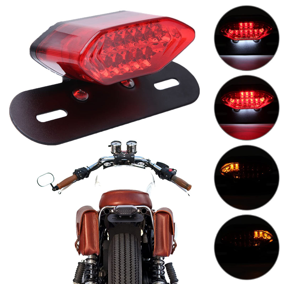 JMTBNO Motorrad 20 LED Rücklicht Bremslicht Blinker Kennzeichenbeleuchtung mit Halterung E-geprüft U