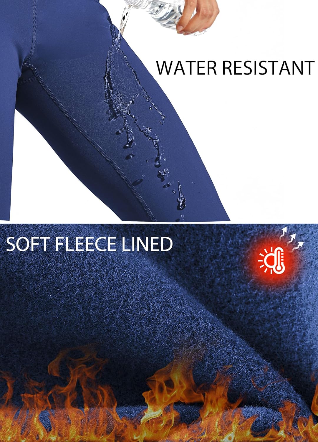 WILLIT Thermo Leggings Damen Gefütterte Leggings Winter Wasserbeständig Thermohose Hohe Taille Warme