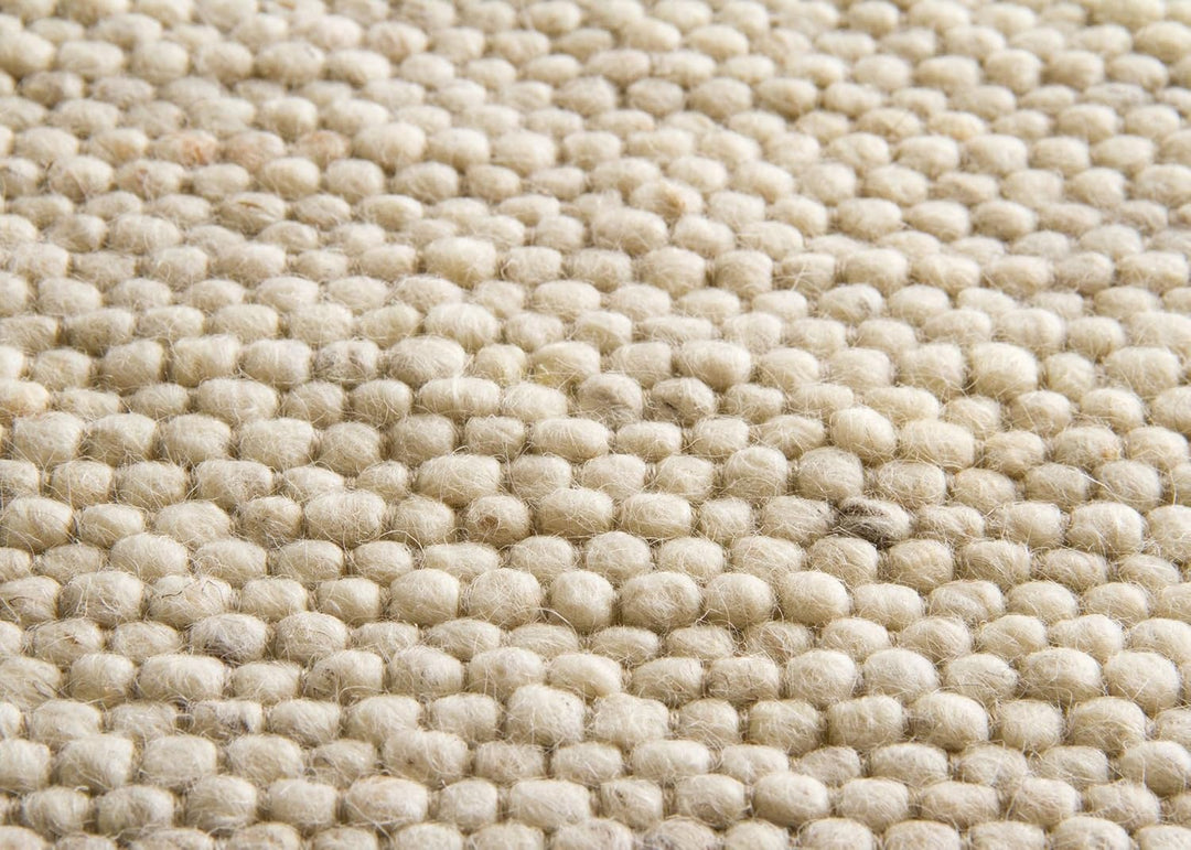 Steffensmeier Handwebteppich Gabun 100% Schurwolle Wohnzimmer im Scandi Style, Natur, Grösse 60x110