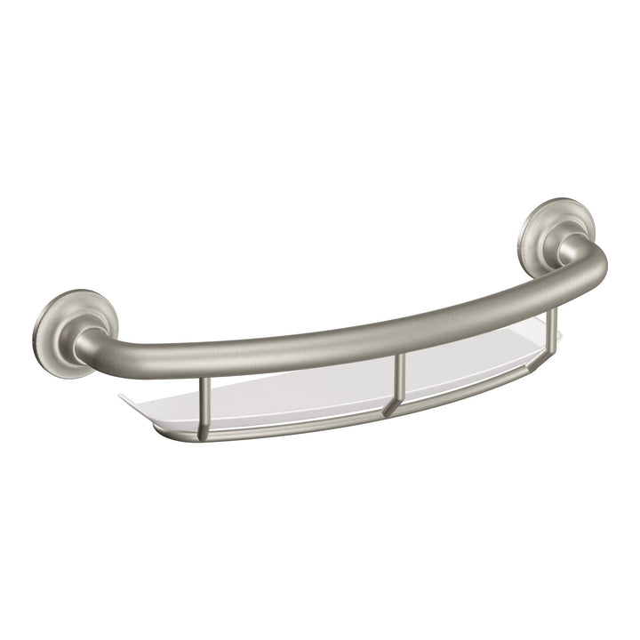 Moen R2356DBN Home Care Haltegriff mit Ablage, gebürstetes Nickel, 40,6 cm Gebürsteter Nickel, Gebür