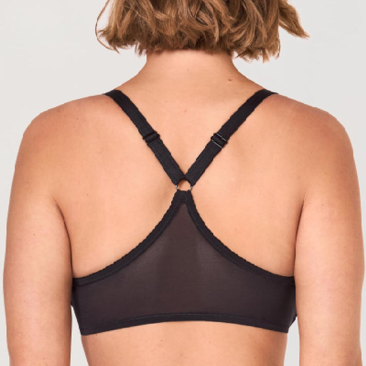 DELIMIRA Damen Vorderverschluss BH mit Bügel Vollständige Abdeckung Grosse Grössen 75B Schwarz, 75C
