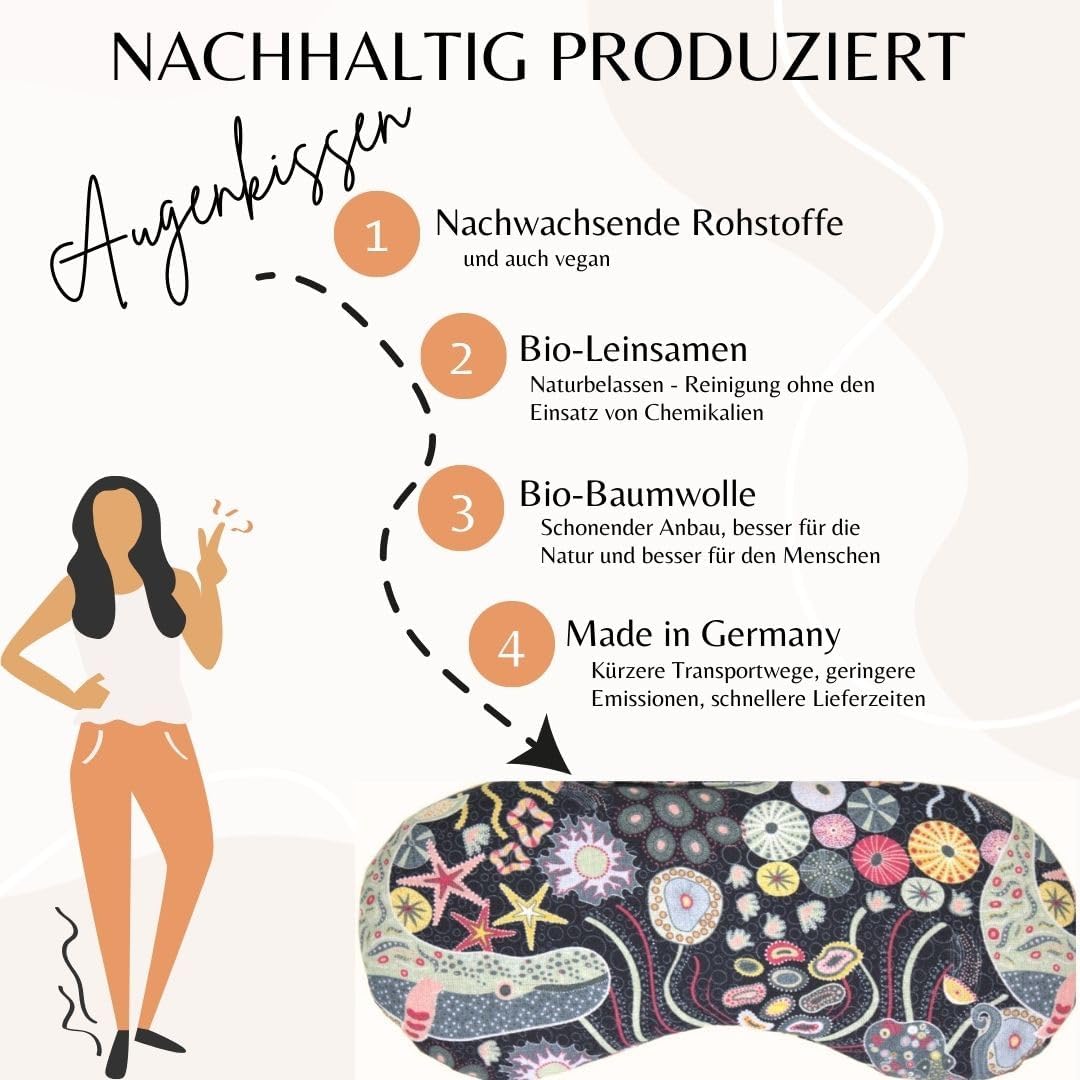 Bio-Bio Augenkissen Lavendel & Leinsamen "Unter Wasser" zur Entspannung, zum Kühlen, erwärmen oder f