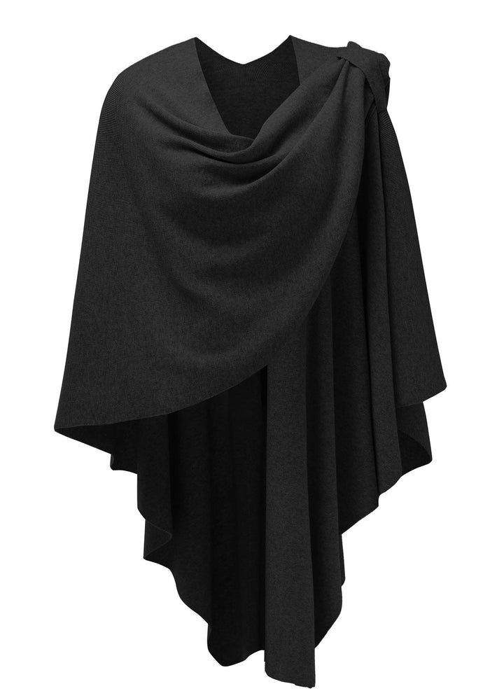 PULI Damen Poncho Schal Cashmere Feeling Strick Cape Cardigan Für Frauen Geschenk Für Mutter B-schwa