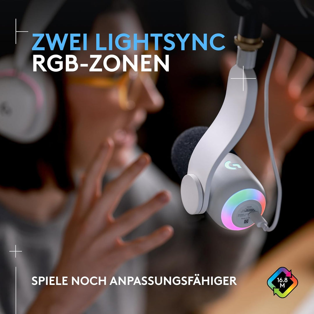 Logitech G Yeti GX dynamisches RGB-Gaming-Mikrofon mit LIGHTSYNC, USB-Mikrofon zum Streaming, Supern
