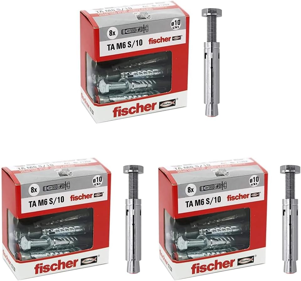 Stahldübel TA M 6 S/10 Y mit Sechskantschraube, 3er Pack M6 + vite, 3er Pack Single, M6 + vite, 3er