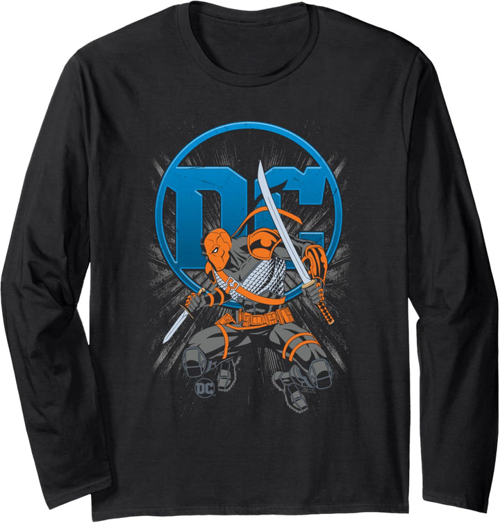 Justice League DC Comic Deathstroke Logo Langarmshirt
