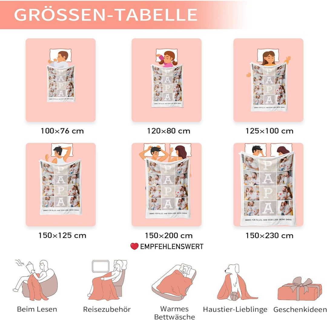 Easycosy personalisierte Decken für Paare Geschenke Benutzerdefinierte Bild, Foto Decke für Freundin
