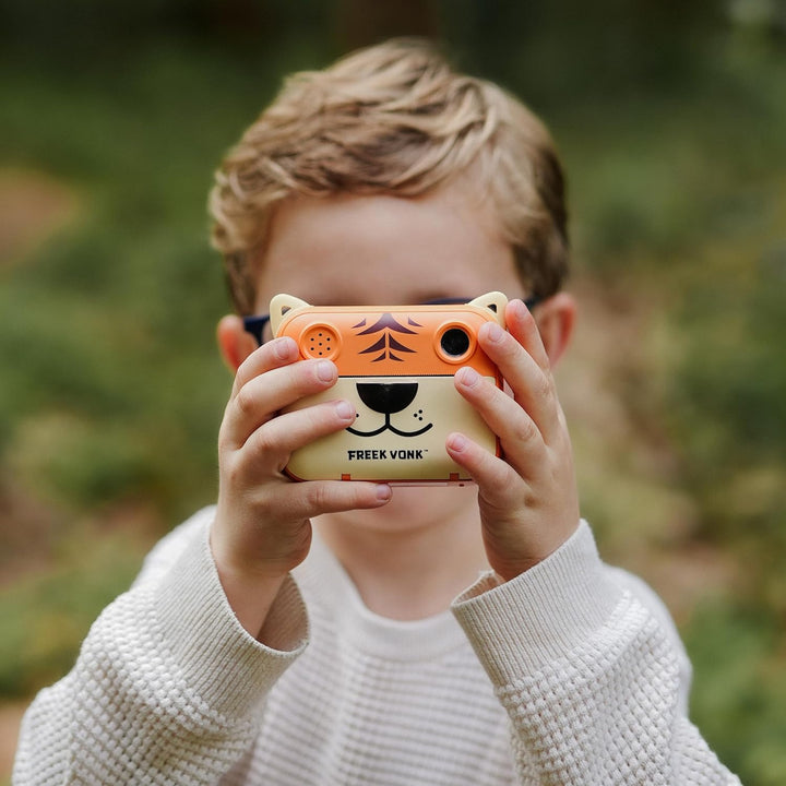 Freek Vonk x Bresser Kinder-Sofortbildkamera - Tigerdesign, Front- und Rückkamera, 16 Rahmen, 93x73x