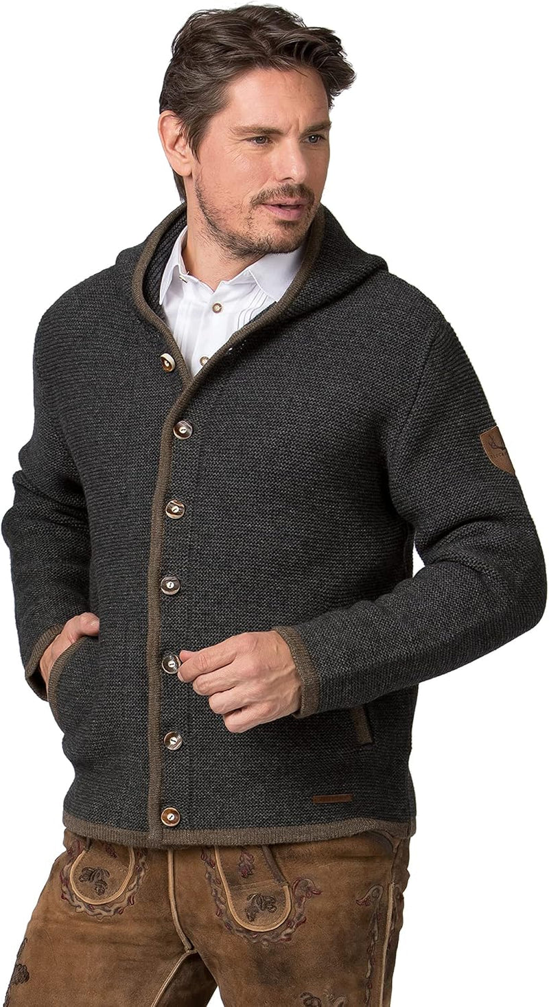 Stockerpoint Herren Jacke Alex Strickjacke 46 Anthrazit, 46 Anthrazit
