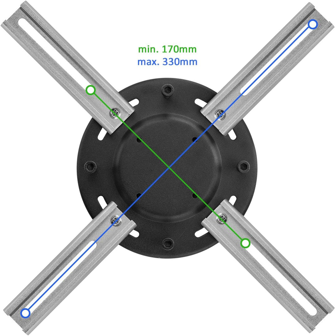 deleyCON Universal Beamer Projektor Deckenhalterung +-15° Neigbar - 360° Schwenkbar - bis 20Kg - Dec