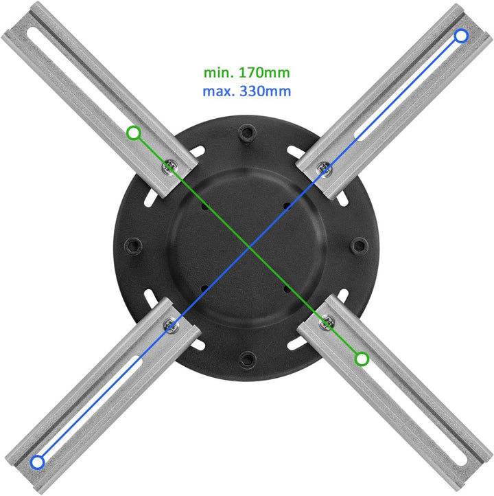 deleyCON Universal Beamer Projektor Deckenhalterung +-15° Neigbar - 360° Schwenkbar - bis 20Kg - Dec