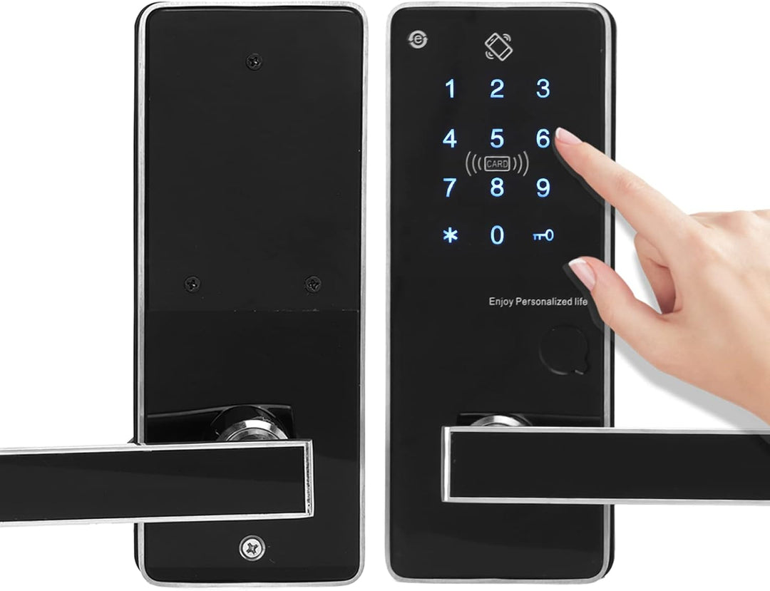 Elektronisches Türschloss Fingerabdruck, Elektrisches Zahlenschloss Haustür, Smart-Hebel-Türschloss,