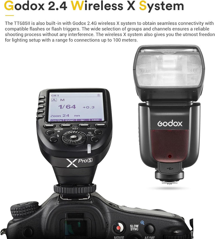 Godox TT685II-F TT685FII Speedlite TTL Blitzkamera 2.4G HSS High Speed 1/8000s GN60 Kompatibel f