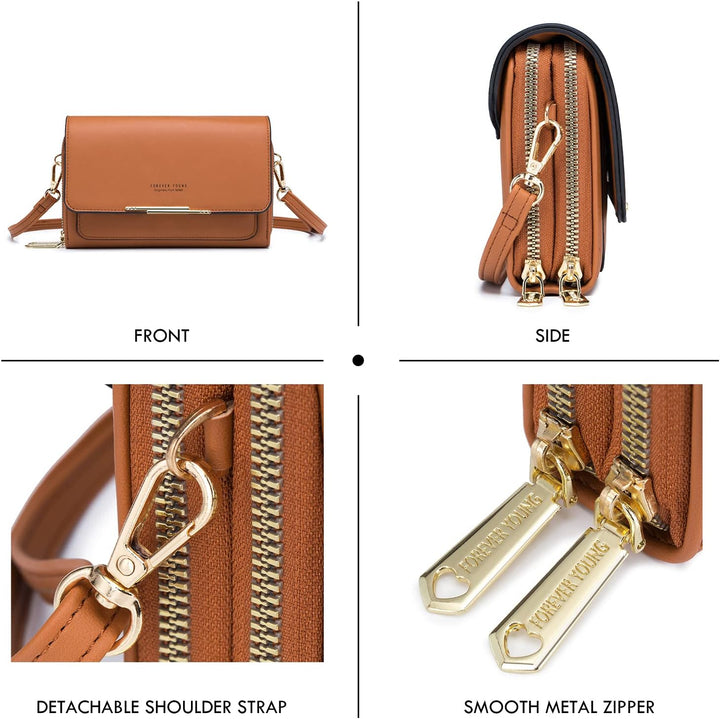 Roulens Klein Handy Umhängetasche,Damen Kleine Umhängetasche,PU Leder Crossbody Schultertasche Reise