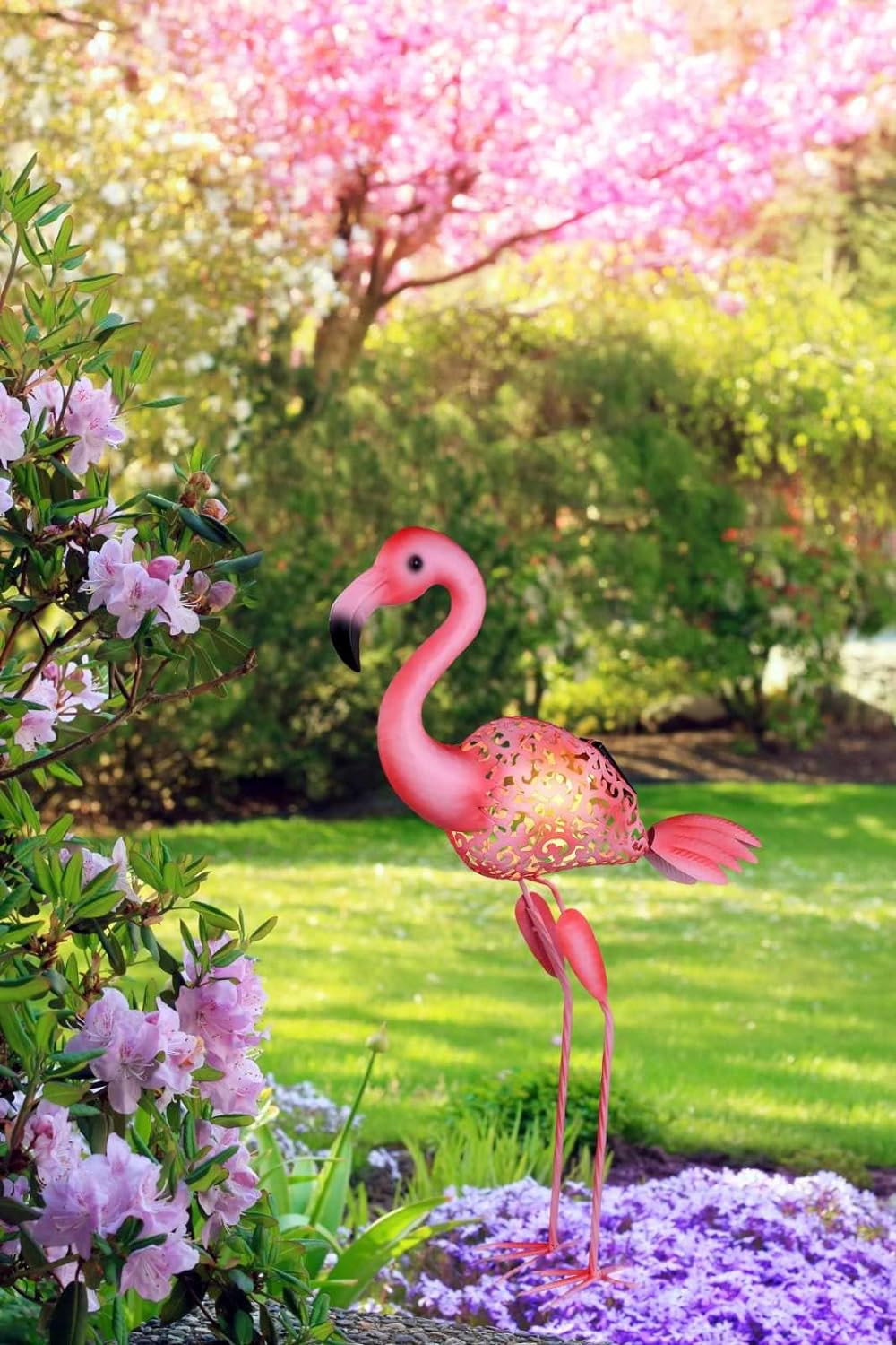 Flamingo Solarleuchte Garten für Aussen Solarlampe Gartenlampen Solar Gartenleuchte Gartendeko Steh