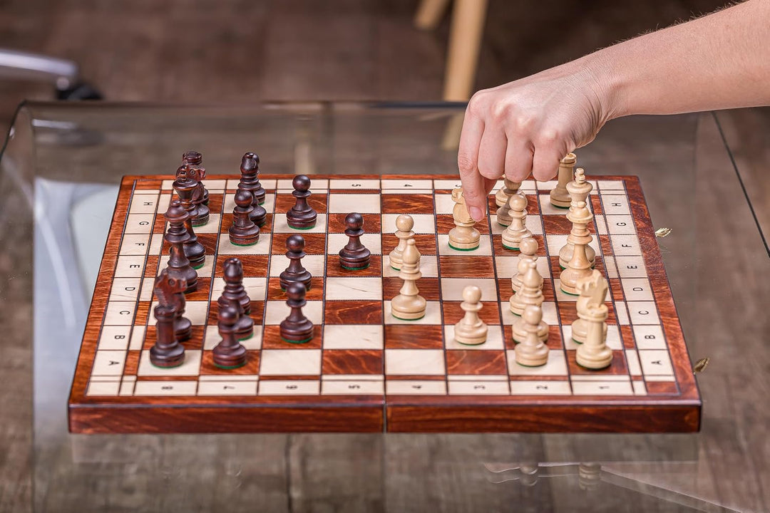 Square - Pro Schach Turnier Nr 4 Classic - Schachbrett & Gewichtete Schachfiguren - Schachspiel aus