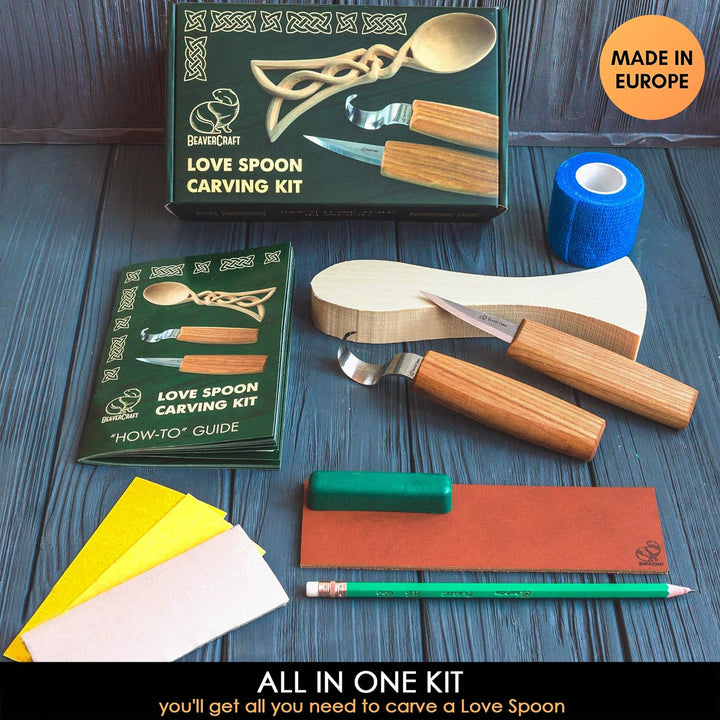 BeaverCraft - Löffelschnitzset für Anfänger DIY04 - Holzschnitzerei Schnitzel Hobby Kit für Erwachse