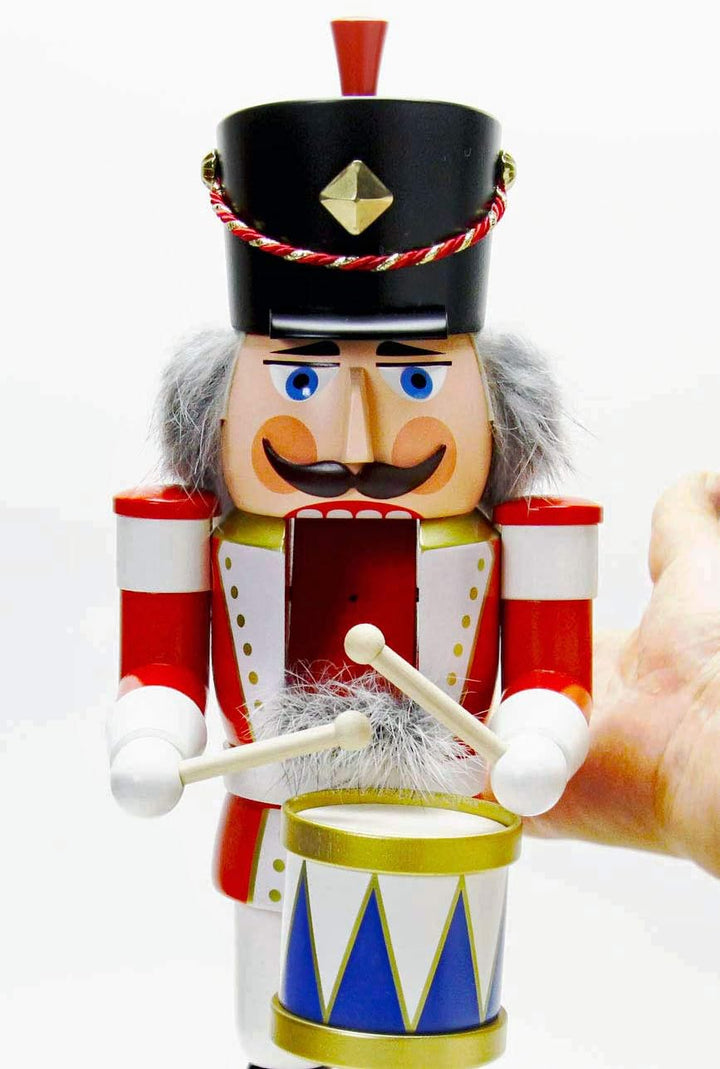 Seiffener Volkskunst Nussknacker "Trommler" rot ca. 39 cm, Erzgebirgskunst, Weihnachtsdeko, Nussknac