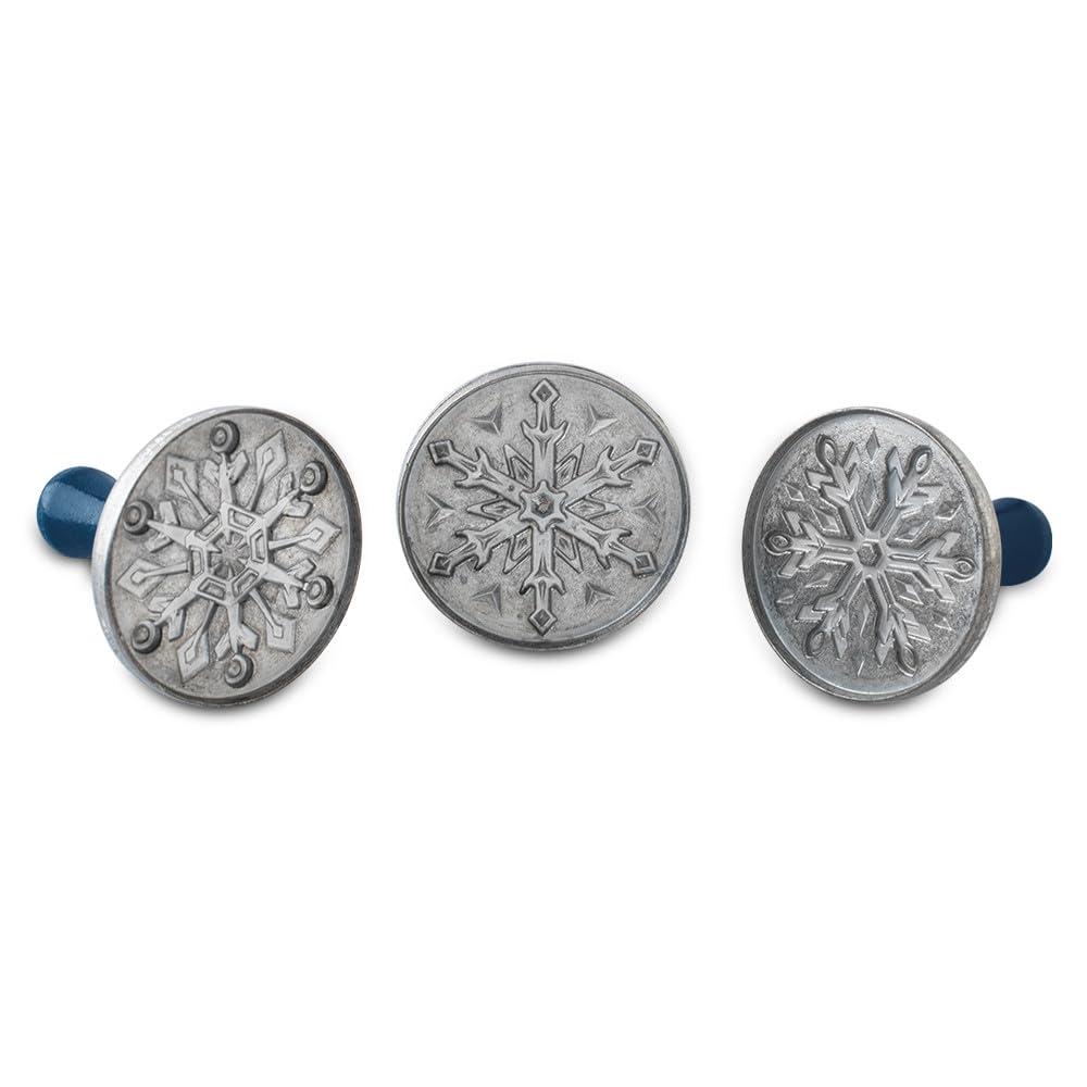 Nordic Ware Schneeflocke Cookie Stamps (3er Set), stabiles Aluminiumguss-Keksstempel-Set, Cookie Pre