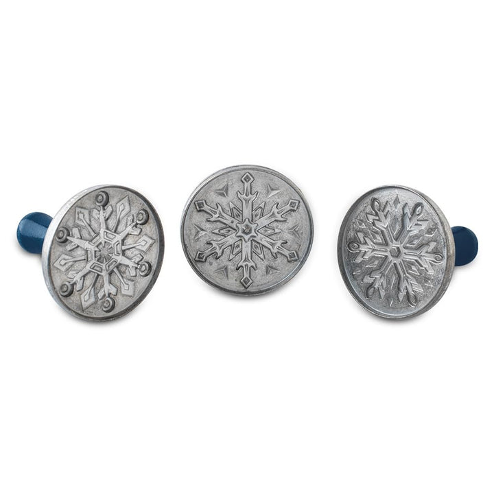 Nordic Ware Schneeflocke Cookie Stamps (3er Set), stabiles Aluminiumguss-Keksstempel-Set, Cookie Pre