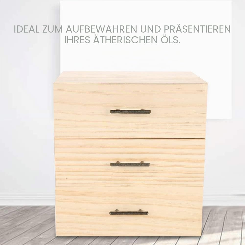 Dioche Holz-Aufbewahrungsbox für ätherische Öle, 90 Fächer, dreistufig, für ätherische Öle, mit hera