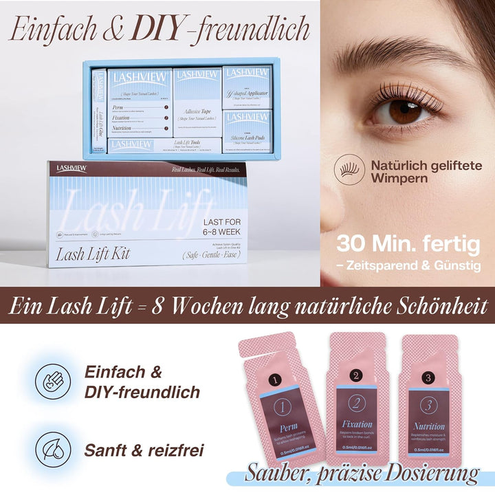 LASHVIEW Wimpernlifting Set, 2025 Aktualisiertes Lash Lifting Set,Wimpernverlängerung Kit Profession