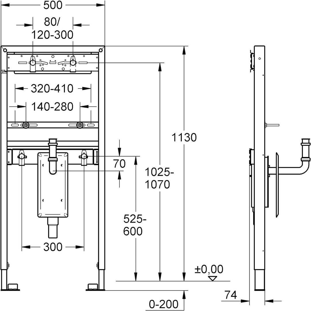 GROHE Rapid SL | Installationssystem - für Waschtisch | mit UP-Geruchverschluss, für Einloch oder Wa