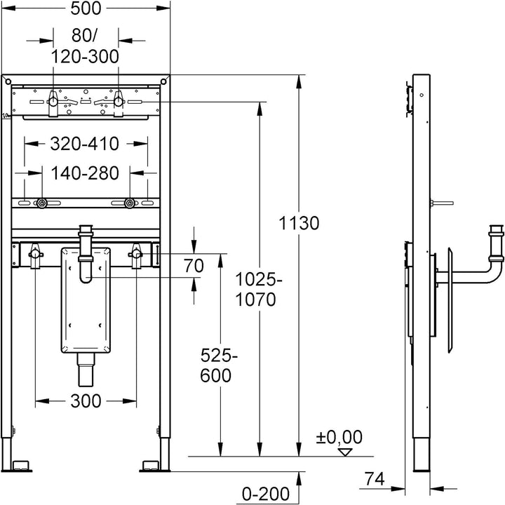 GROHE Rapid SL | Installationssystem - für Waschtisch | mit UP-Geruchverschluss, für Einloch oder Wa
