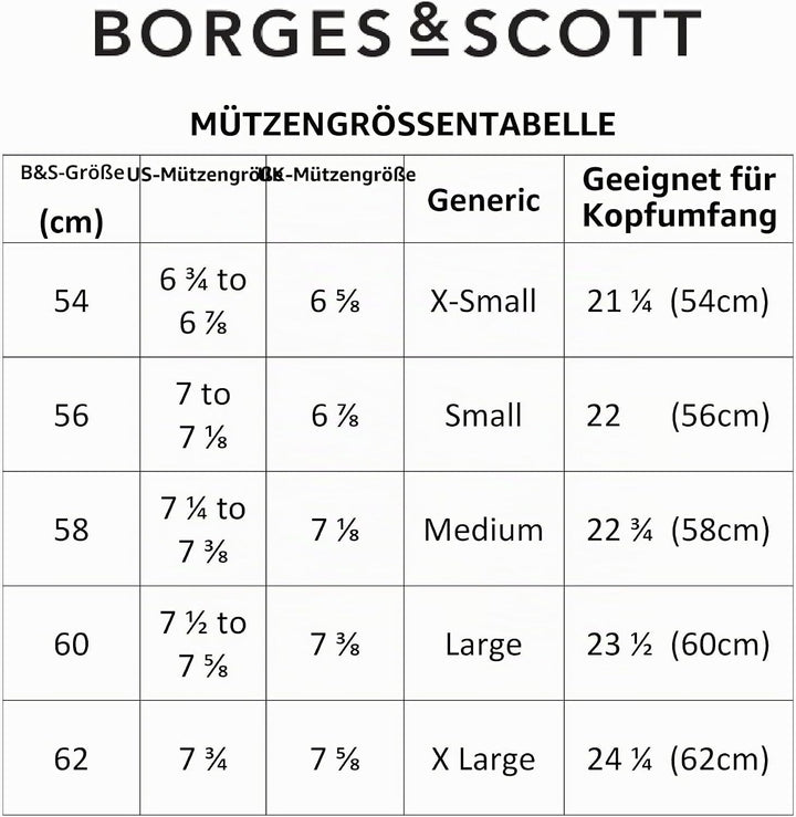 Borges & Scott Herren Schiebermütze Lomond Schirmmütze Newsboy 56 Feld Fischgrätenmuster, 56 Feld Fi