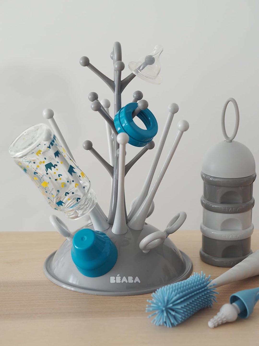 BÉABA, Baby-Geschenkset zur Geburt, Trockenständer für Babyflaschen, geräumig, Milchpulver-Portionie