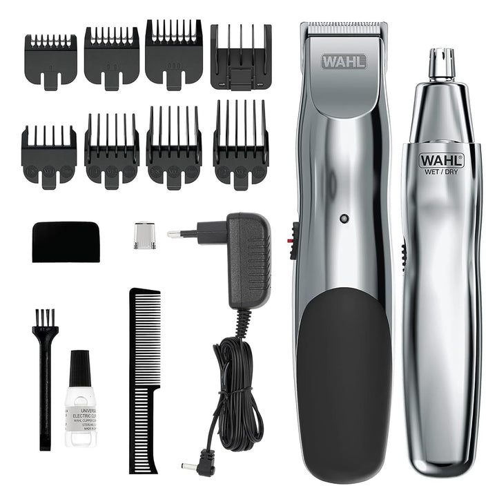 Wahl Groomsman Akku-Bartschneider-Set für Bärte, Nasenhaare, leichtes Detailing und leichte Körperpf