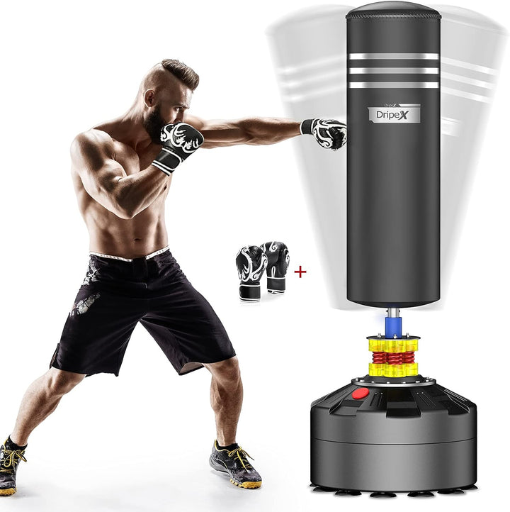 Dripex Boxsack Erwachsene Freistehender Standboxsack MMA Boxpartner Boxing Trainer Heavy Duty Boxsac