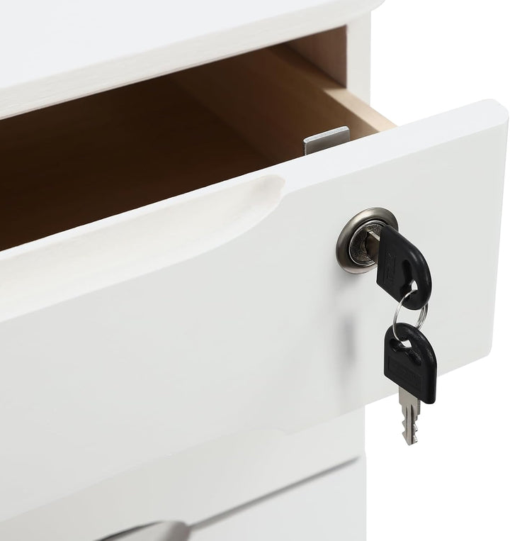 Schubladenbox Schreibtisch, Box Abschliessbar 5kg Tungholz Mit 5-Stufiger Organizer Schlüssel Anti-R