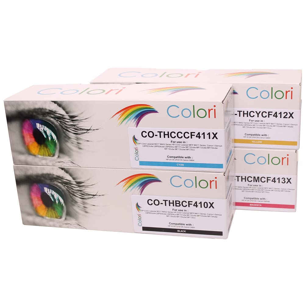 Colori Set 4X alternativ Toner für HP 410X 411X 412X 413X für Laserjet Pro M377dw M452 Series M452dn