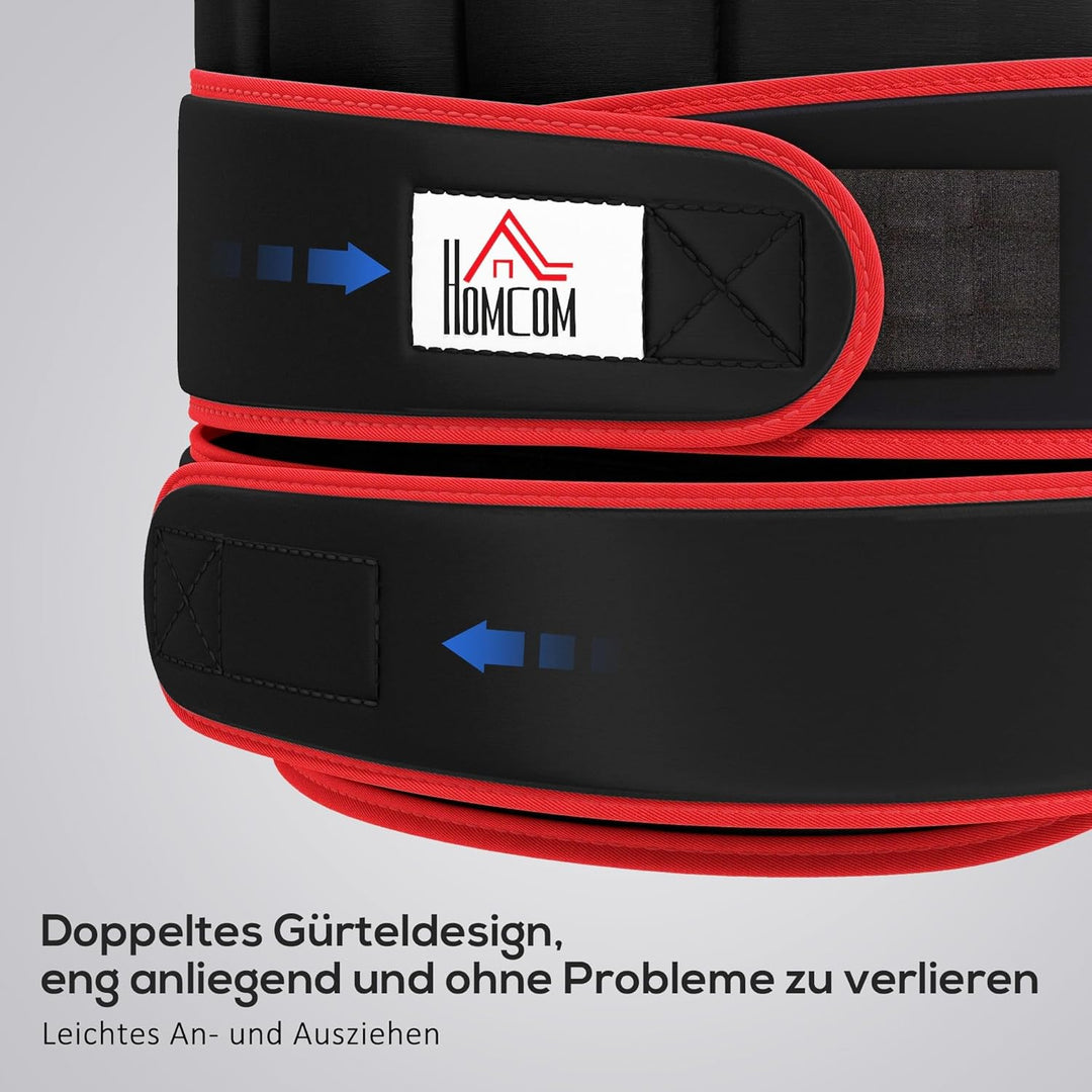 HOMCOM 20 kg Trainingsweste Gewichtsweste mit doppelten Gurten verstellbar Krafttraining Fitness Oxf