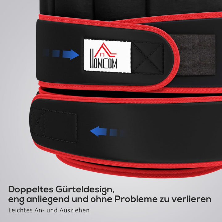 HOMCOM 20 kg Trainingsweste Gewichtsweste mit doppelten Gurten verstellbar Krafttraining Fitness Oxf