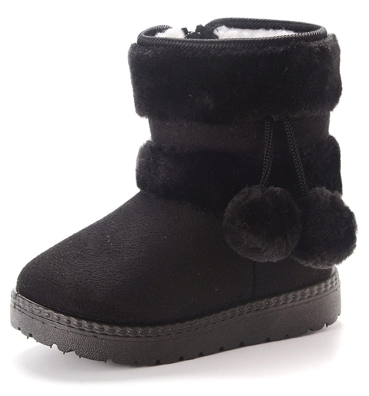 Yeeteepot Mädchen Warm Gefütterte Schneestiefel Baby Kinder Plüsch Winterstiefel Flach rutschfeste S